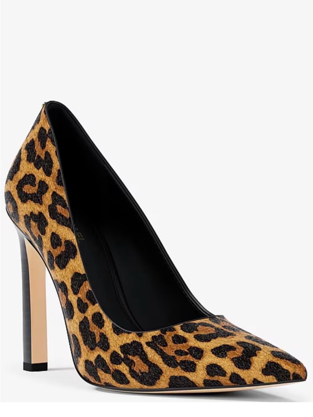 Michael Kors Leopard Print Calf Hair Pointed Pump - Tan & Black